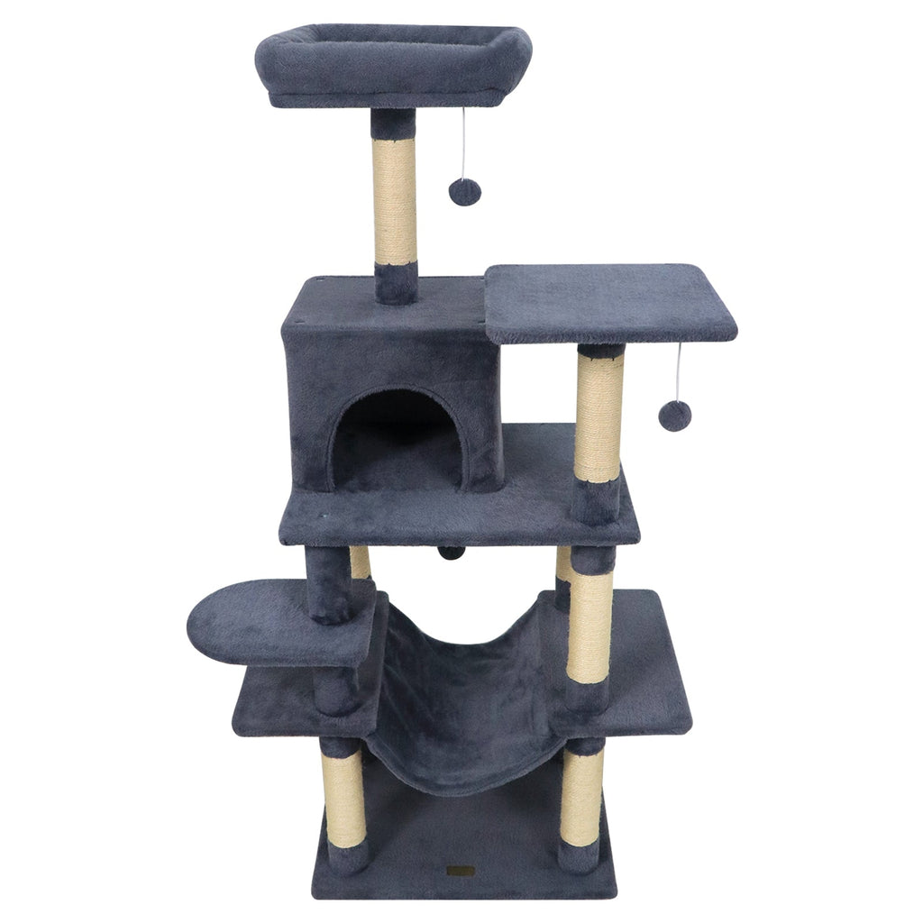 58" Multi-Level Cat Tree Soft Plush Cat Tower with Padded Top Perch - Majestic Pet Kingdom