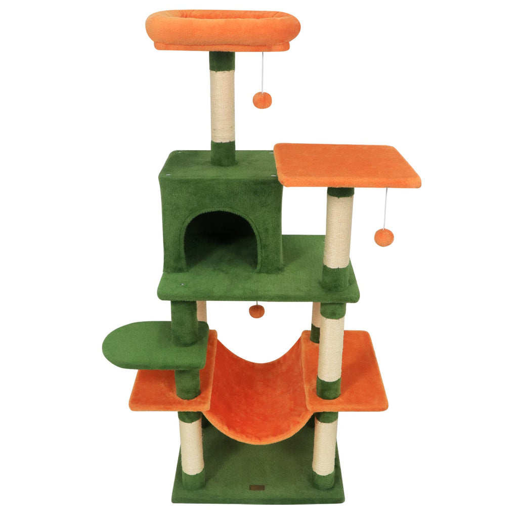 58" Multi-Level Cat Tree Soft Plush Cat Tower with Padded Top Perch - Majestic Pet Kingdom