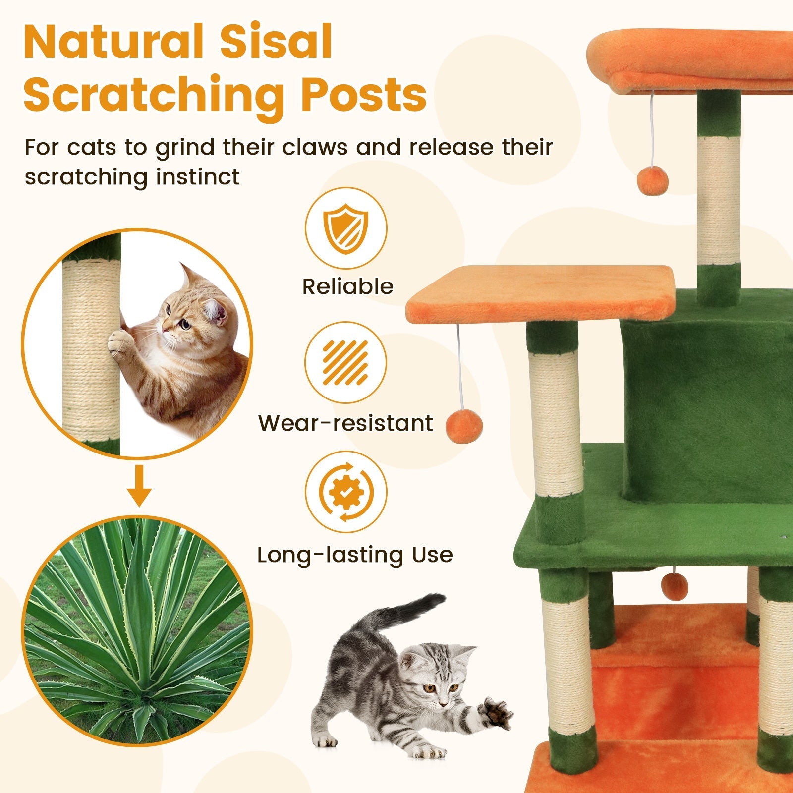 58" Multi-Level Cat Tree Soft Plush Cat Tower with Padded Top Perch - Majestic Pet Kingdom