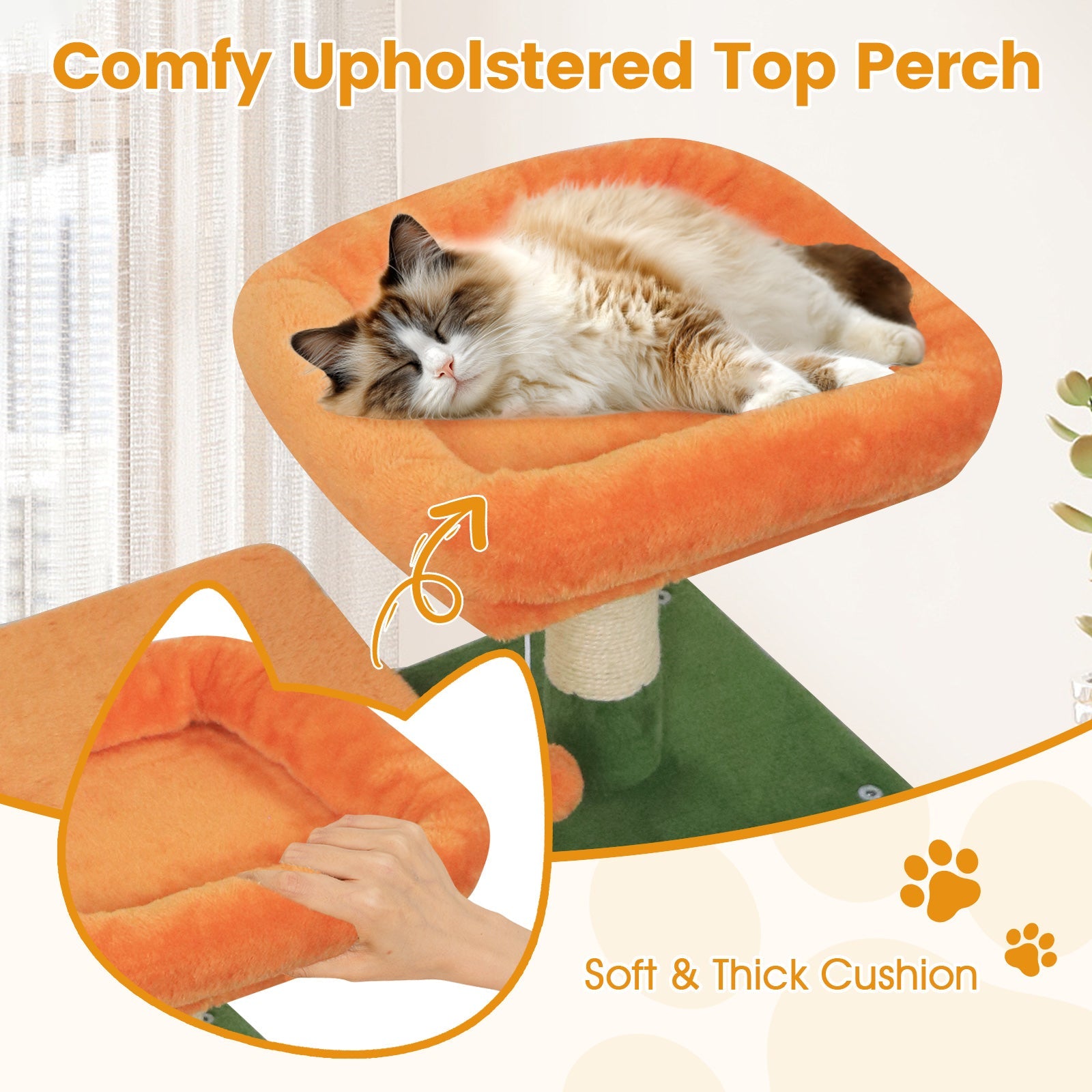 58" Multi-Level Cat Tree Soft Plush Cat Tower with Padded Top Perch - Majestic Pet Kingdom