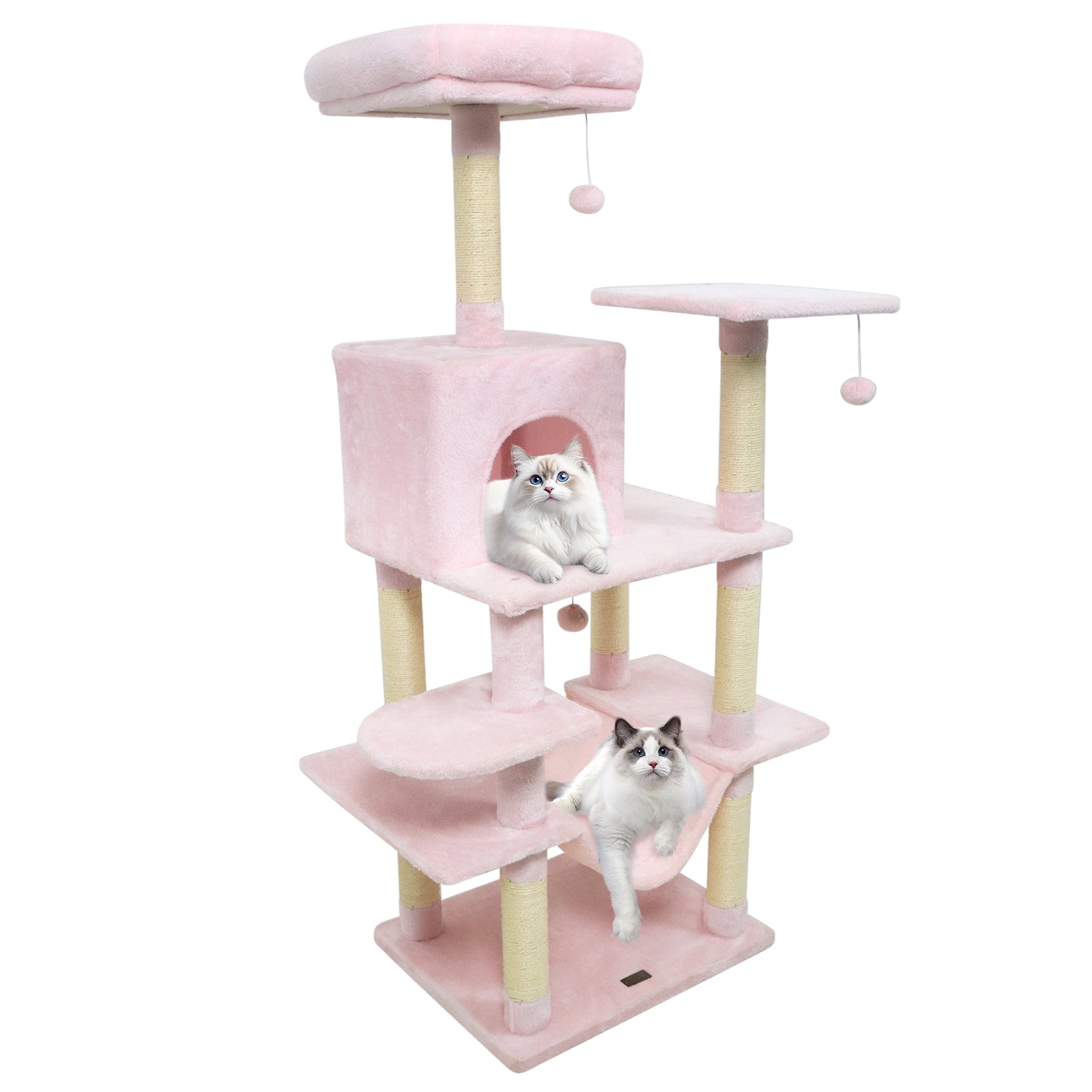 58" Multi-Level Cat Tree Soft Plush Cat Tower with Padded Top Perch - Majestic Pet Kingdom