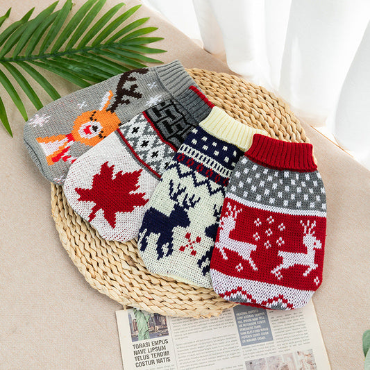 Autumn And Winter Cat And Dog Clothing Bichon Frise And Corgi Knitted Sweaters - Premium Pet Accessory