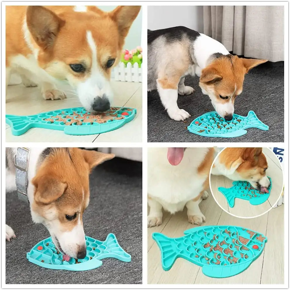 Silicone Lick Mat For Pet Dogs Slow Food Plate Rice Bowl For Small Medium Dog Anti Gulping Choking Feeder Puppy Treat Dispenser - Majestic Pet Kingdom