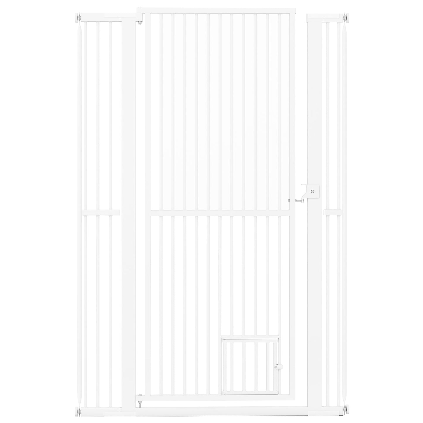 59‚Äù Extra Tall Pet Gate Heavy-Duty Metal Cat Gate with Wide Opening-White | Purrfect Pet Kingdom