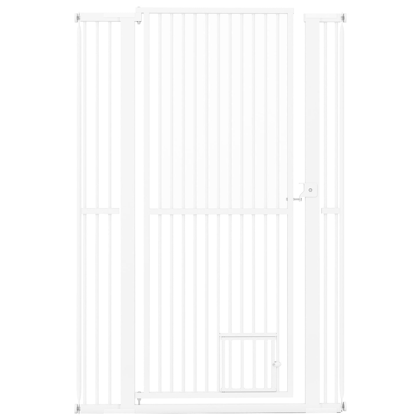 59‚Äù Extra Tall Pet Gate Heavy-Duty Metal Cat Gate with Wide Opening-White | Purrfect Pet Kingdom