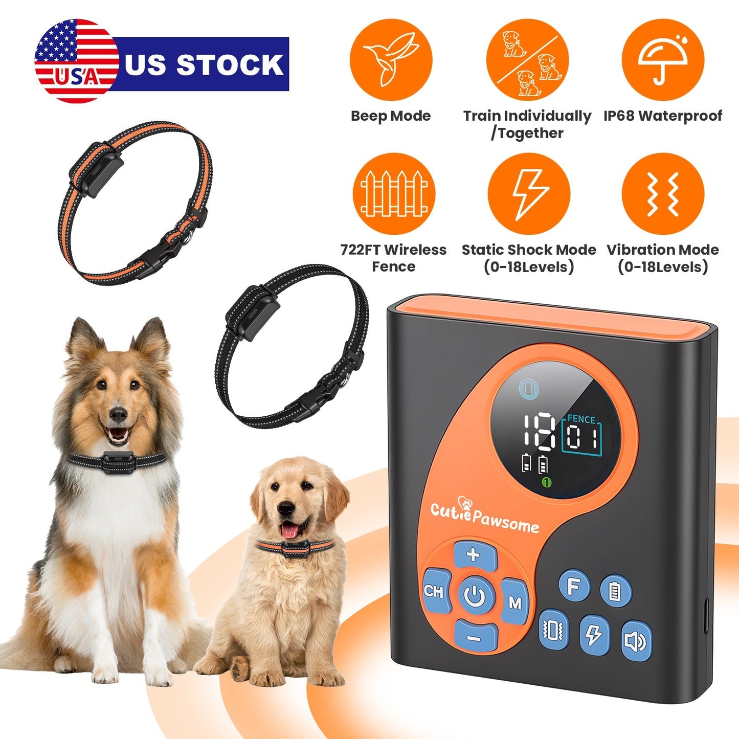 Wireless Dog Fence System with Training Collar - 722FT Range | Purrfect Pet Kingdom