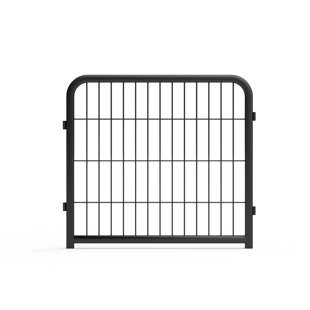Outdoor 12 piece dog fence, 24 inch portable indoor game fence for small dog pets. Black, 22.2 inches wide x 23.6 inches high. - Majestic Pet Kingdom