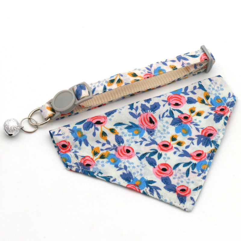 Floral Pet Bandana: Daisy Triangle Scarf Collar