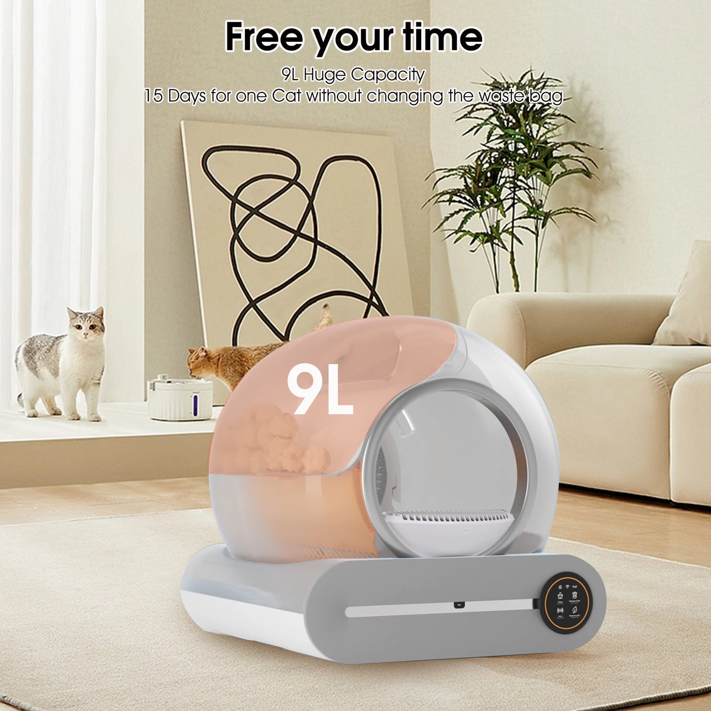 Smart Automatic Cat Litter Box - WiFi App Control & Odor