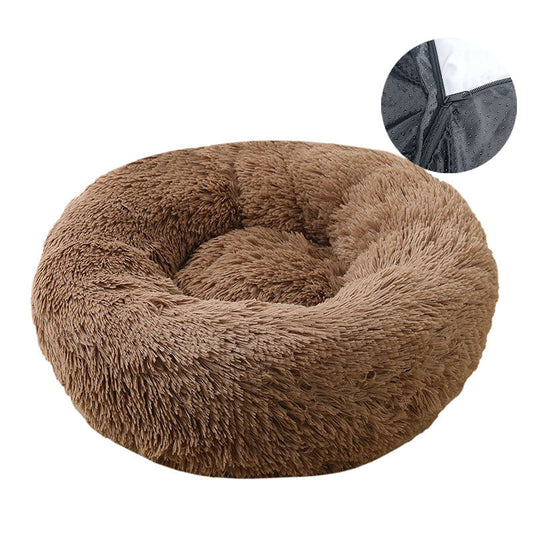 Dog bed, removable and washable round plush pet bed, cat bed, warm pet supplies, dog bed, pet bed, pet mat | Purrfect Pet Kingdom