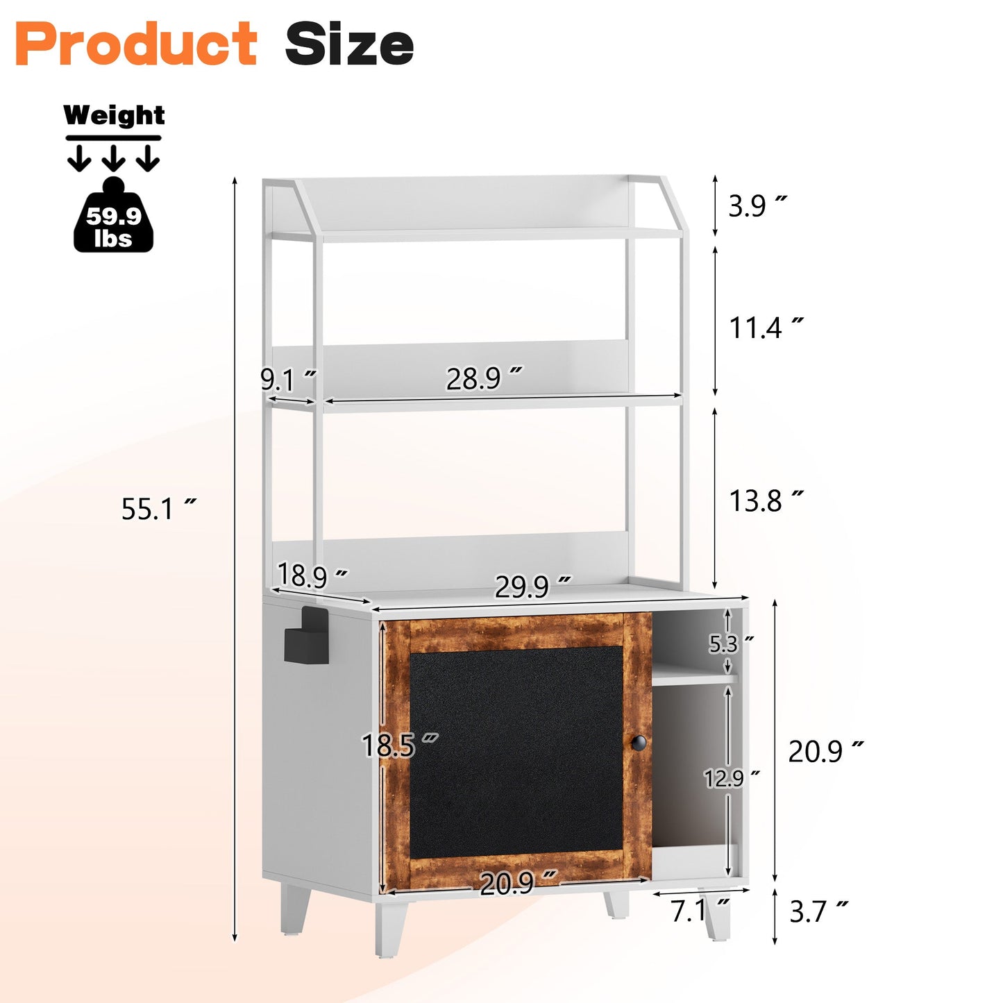 Cat Litter Box Enclosure - Hidden Storage Rack Cabinet