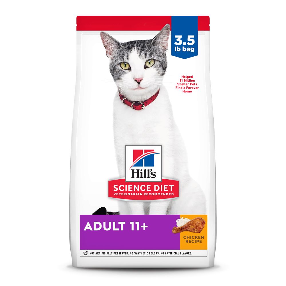 Cat Food Hills Science Diet Senior 11+ Chicken Dry Cat 3.5lb