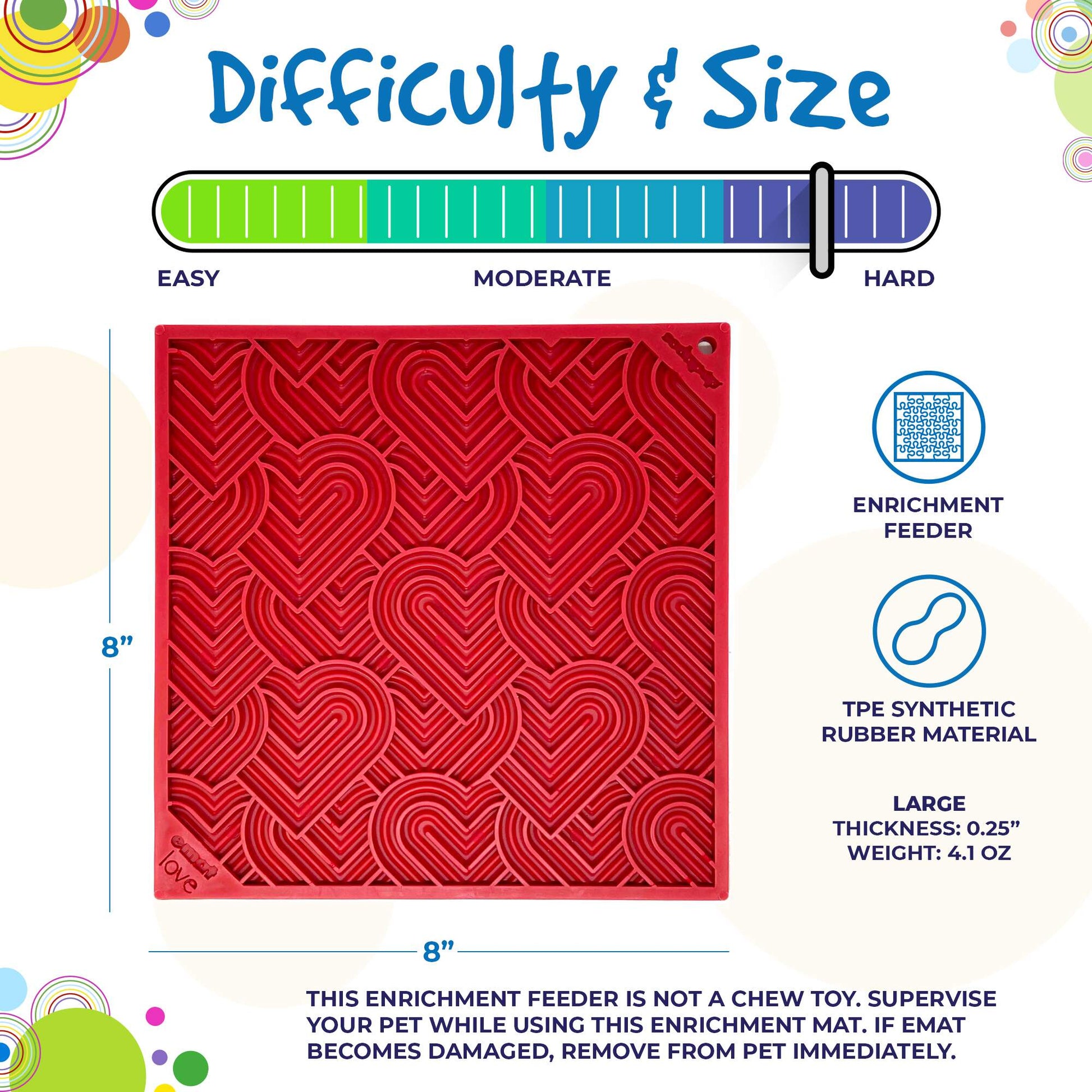 Dog Lick Mat Love Heart Pattern Silicone Anxiety Relief Plate - Detail Angle 5 | Majestic Pet Kingdom