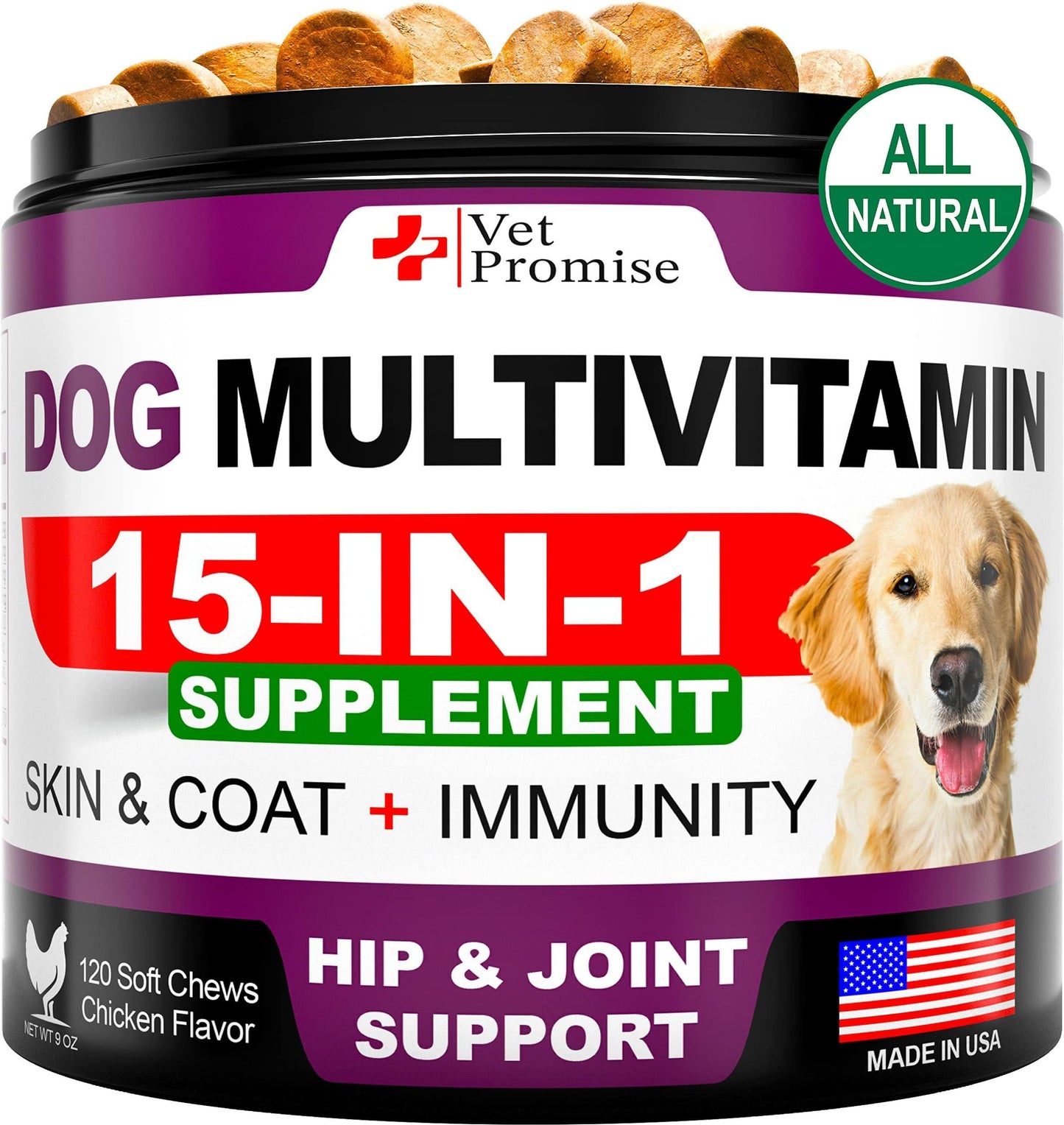Dog Multivitamin Glucosamine Chews Joint Immune 120 Count - Main Feature View | Majestic Pet Kingdom
