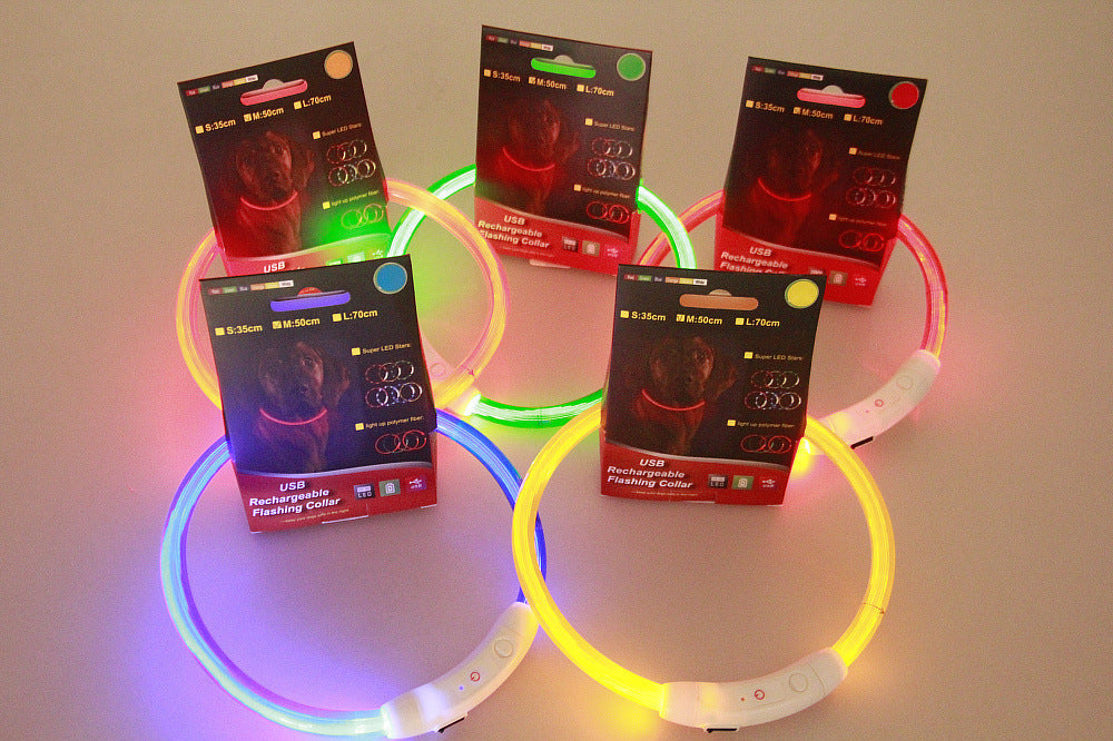 Dog Collar LED Glowing Light-Up USB Rechargeable Night Band - Detail Angle 7 | Majestic Pet Kingdom