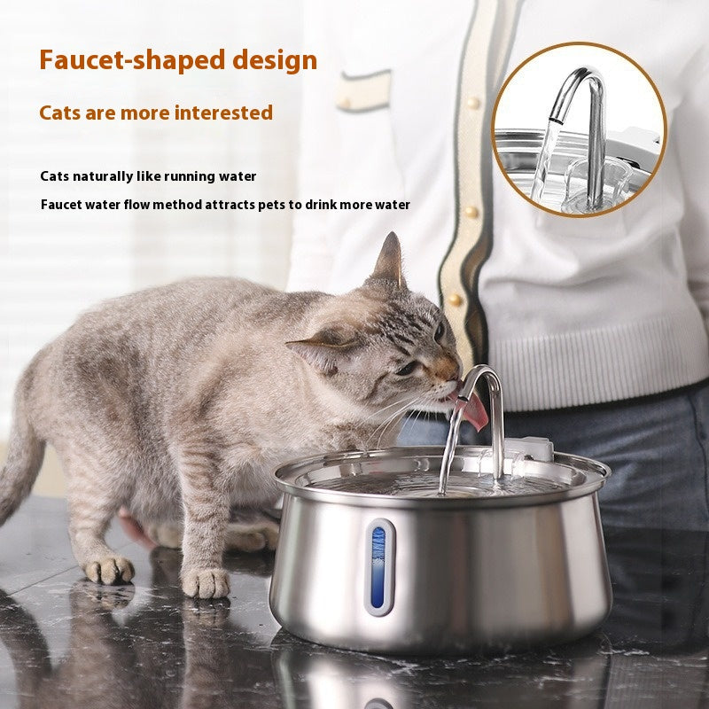 4L Water Drop Large Capacity Pet Stainless Steel Water Dispenser - Premium Pet Accessory