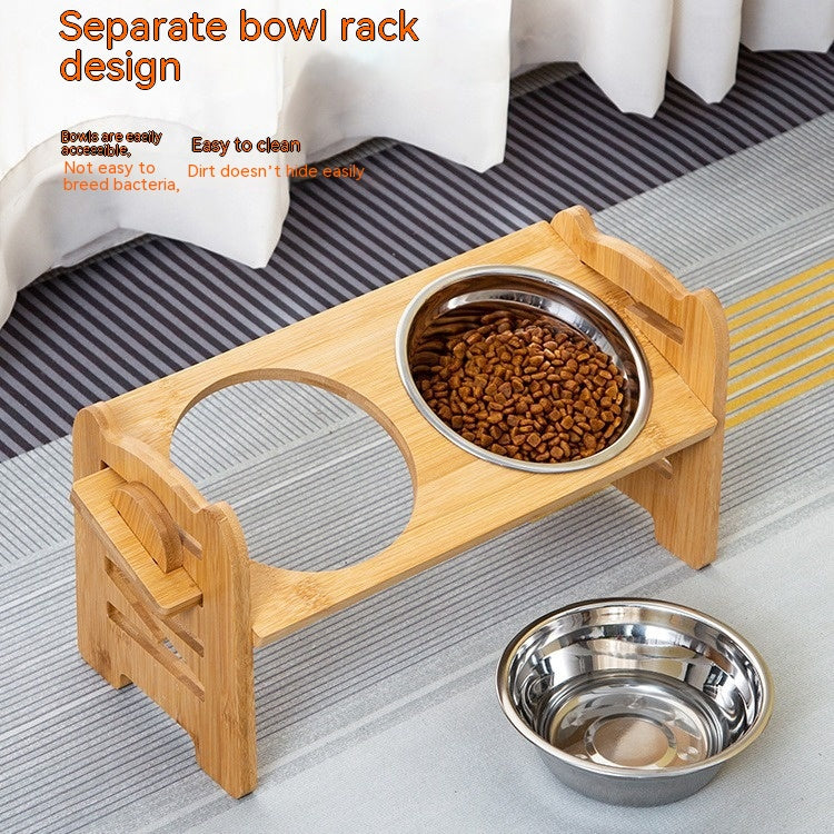 Dog Bowls Elevated Stainless Steel Double Dishes Rolling Stand - Main Feature View | Majestic Pet Kingdom