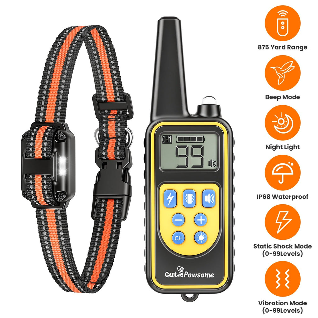 Rechargeable Dog Training Collar with Remote – 875 Yard Range - Majestic Pet Kingdom