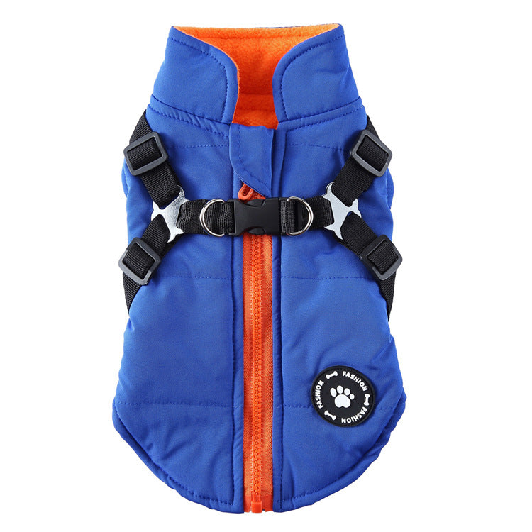 Chest Strap Jacket Cotton-padded Coat - Majestic Pet Kingdom