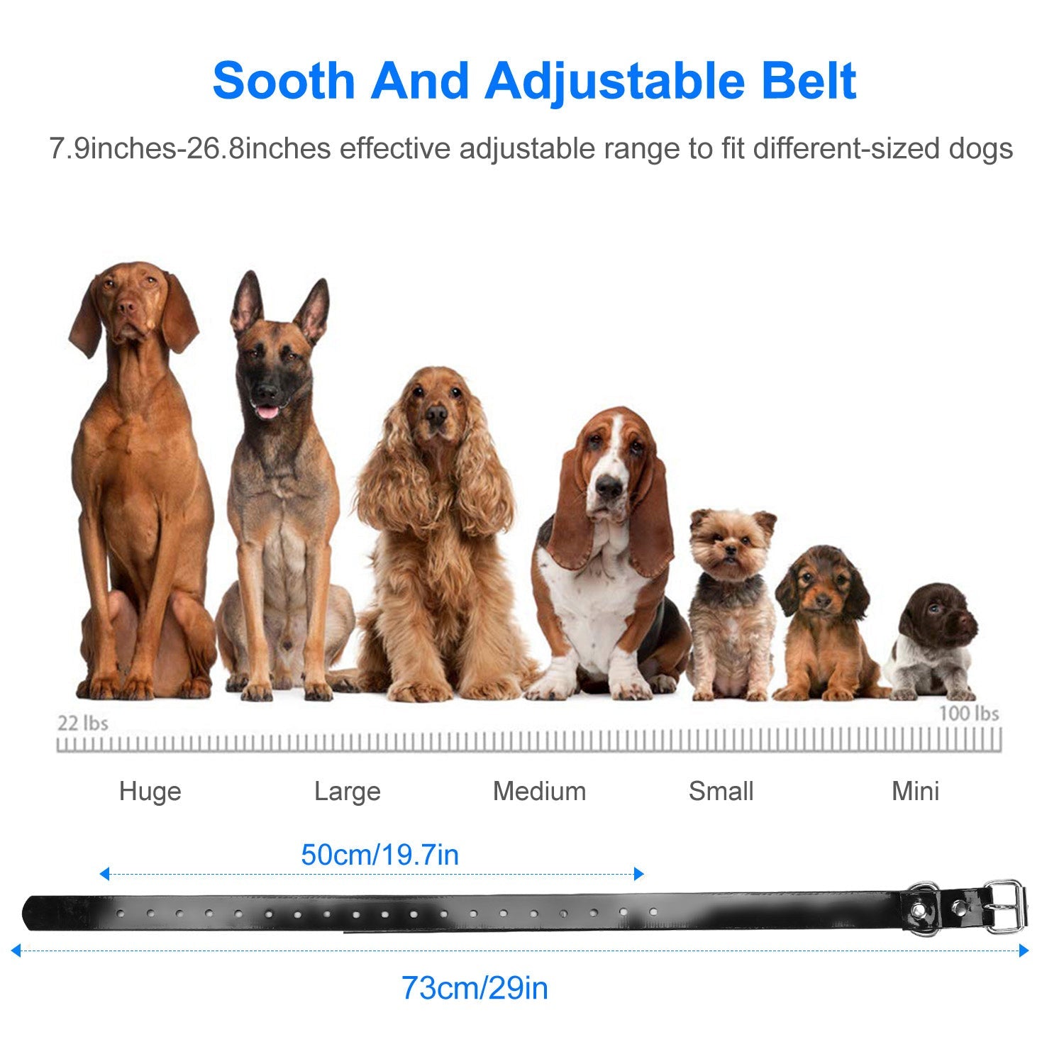Dog Training Collar Receiver IP67 Waterproof Dog Bark Shock Collar Accessories Adjustable Belt Rechargeable Without Remote Controller - Majestic Pet Kingdom