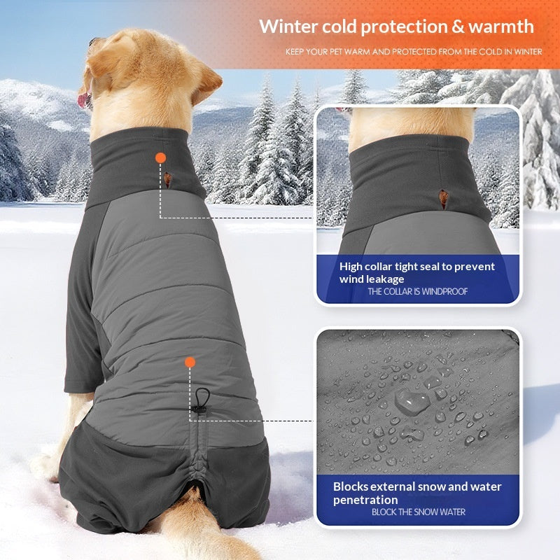 New FallWinter Thickened Four-Legged Hoodie For Big Dogs