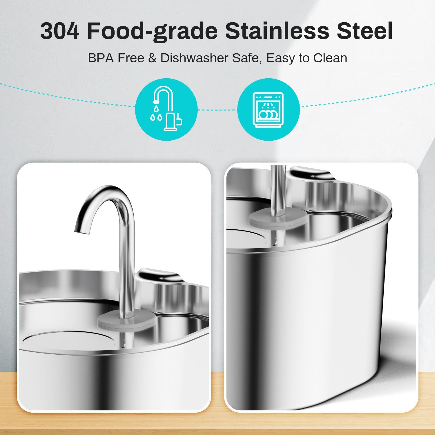 Stainless Steel Smart Pet Water Dispenser Automatic Circulation Large Capacity - Majestic Pet Kingdom