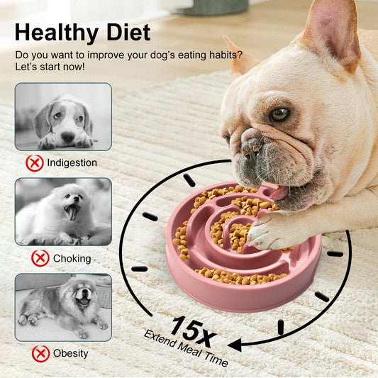 New Pet Bowl Slow Feeding Bowl Anti-choke Slow Food Bowl PP Material Neck Protection - Majestic Pet Kingdom