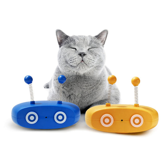 Electric Robot Laser Cat Toy USB Charging Feather Teasing Cat Stick Rechargeable Intelligent Funny Pet Toys | Purrfect Pet Kingdom