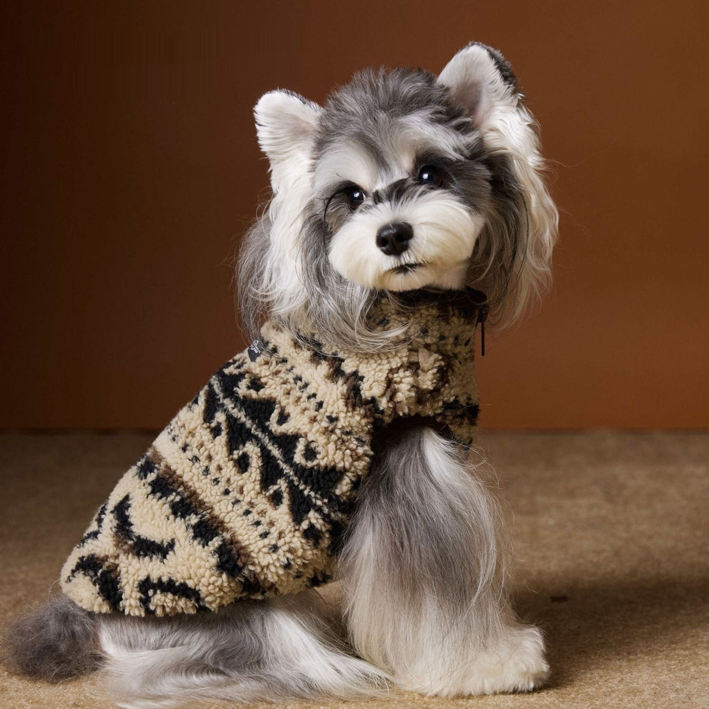 Dog Clothes For Fall And Winter Fair Isle Sleeveless Style Teddy And Shih Tzu - Majestic Pet Kingdom