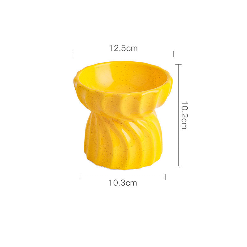Cat Bowl Ceramic Food Basin Pet High Feet Anti-Tipping - Majestic Pet Kingdom