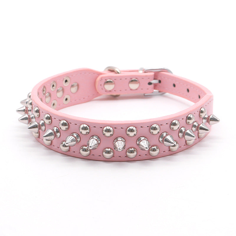 Small Spiked Black Dog Cat Collar For Small Medium Dogs Boy Male - Adjustable Studded Puppy Collars - Soft Padded Punk Leather Dog Collar For Chihuahua French Bulldog Pug - Majestic Pet Kingdom