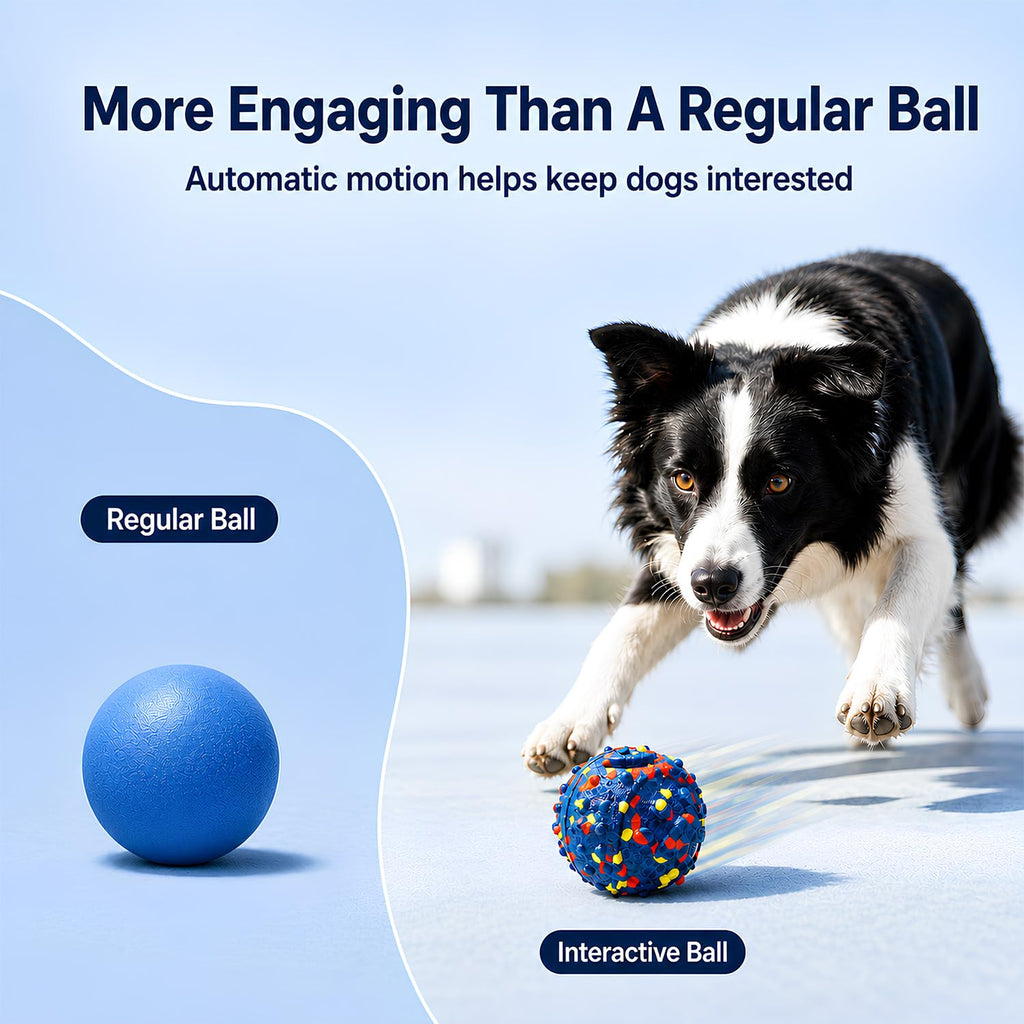 Smart Interactive Dog Toys For Large Dogs, 3.1 Inch Auto Lightweight Moving Dog Toy, Chew-Resistant E-TPU Interactive Dog Ball, IP54 Waterproof, USB-C Rechargeable, Indoor & Outdoor