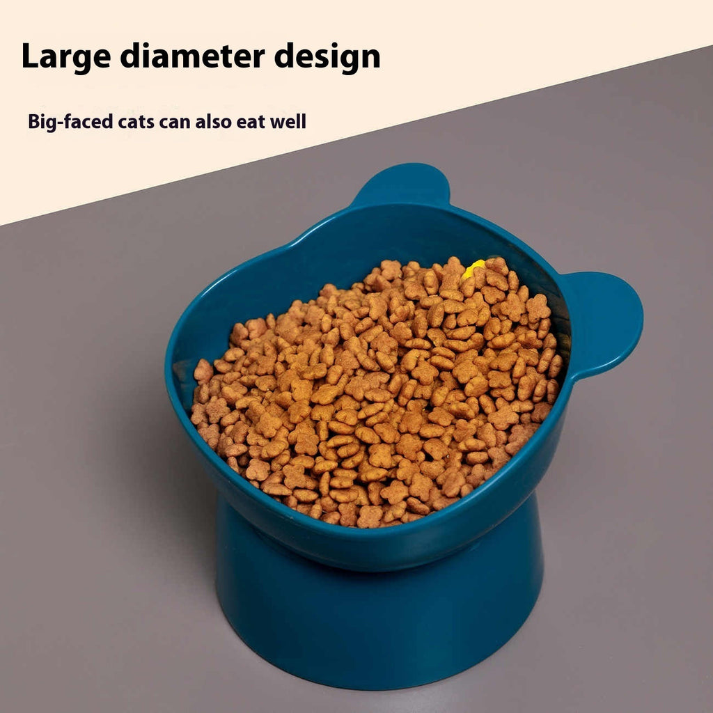 Oblique High Foot Neck Protection Anti-tumble Cat Pet Bowl