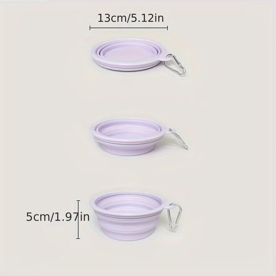 Dog Bowl Collapsible Silicone Hanging Travel Bowl with Clip - Detail Angle 2 | Majestic Pet Kingdom