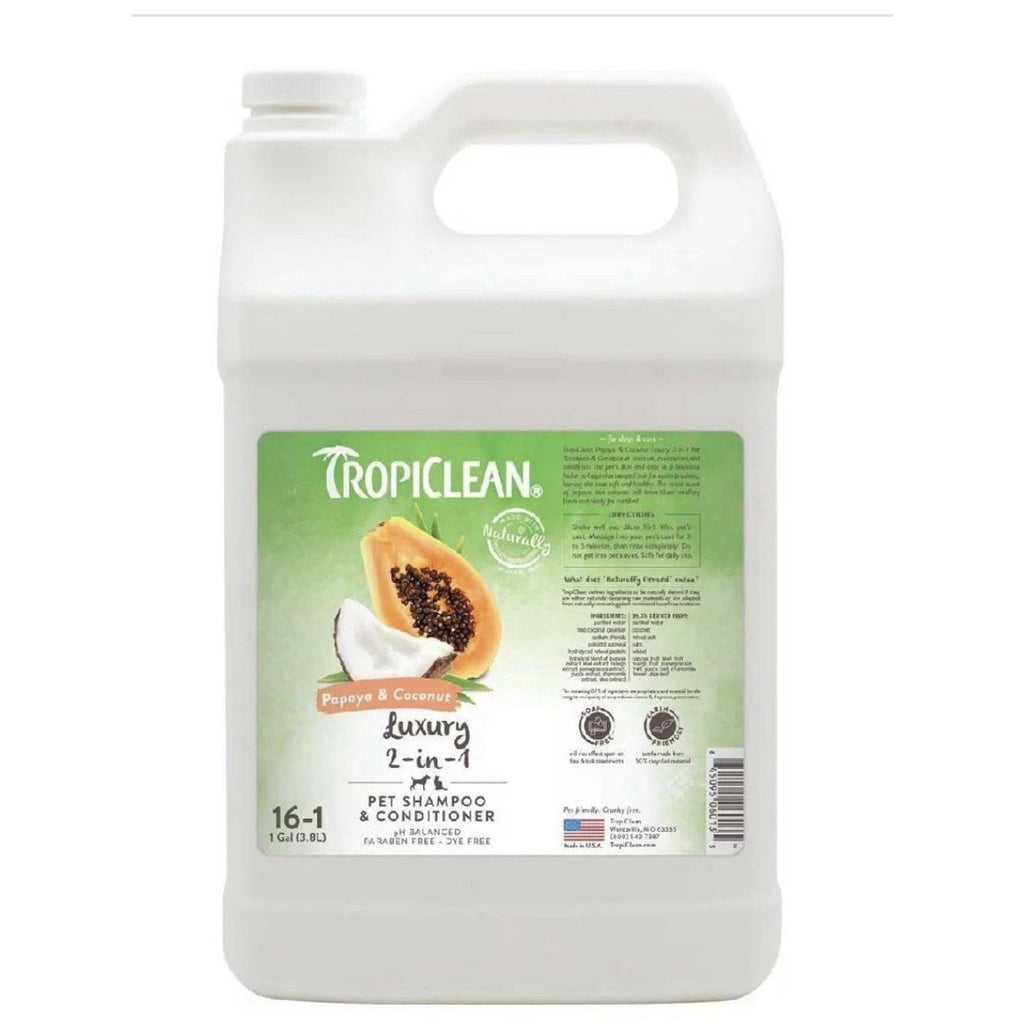 TropiClean 2-in-1 Dog Shampoo and Conditioner, Professional Dog Shampoo, Gallon - Majestic Pet Kingdom