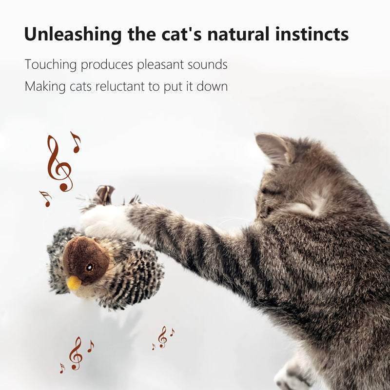 Cat Toy Electric Chirping Bird Simulation Catnip Feather Play - Detail Angle 6 | Majestic Pet Kingdom