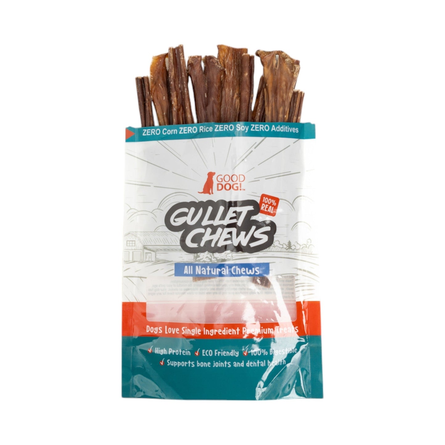 Dog Beef Gullet Sticks 6-Inch Natural Chews Treats 10-Pack