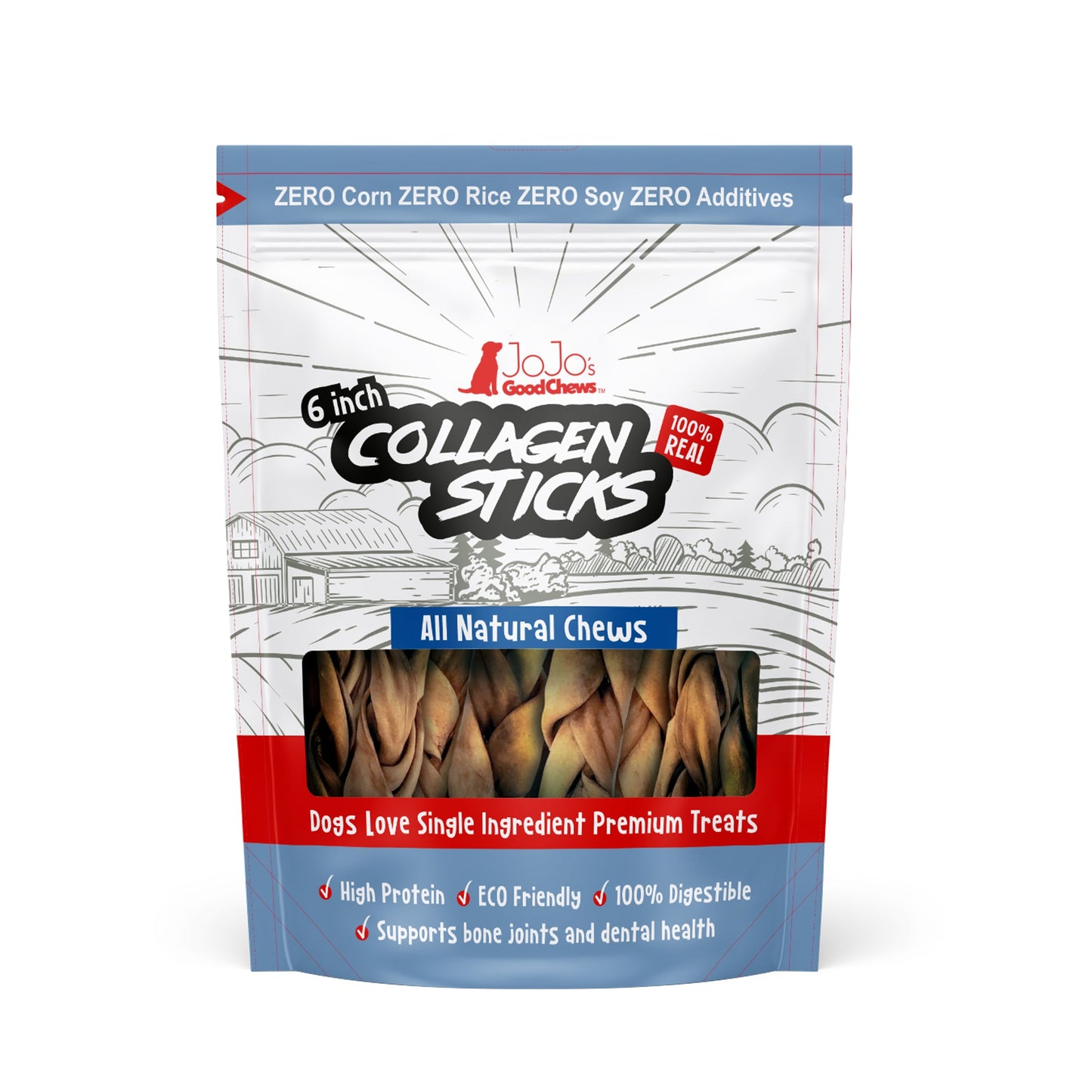 Dog Collagen Sticks 6 Inch Braided | Majestic Pet Kingdom - Majestic Pet Kingdom