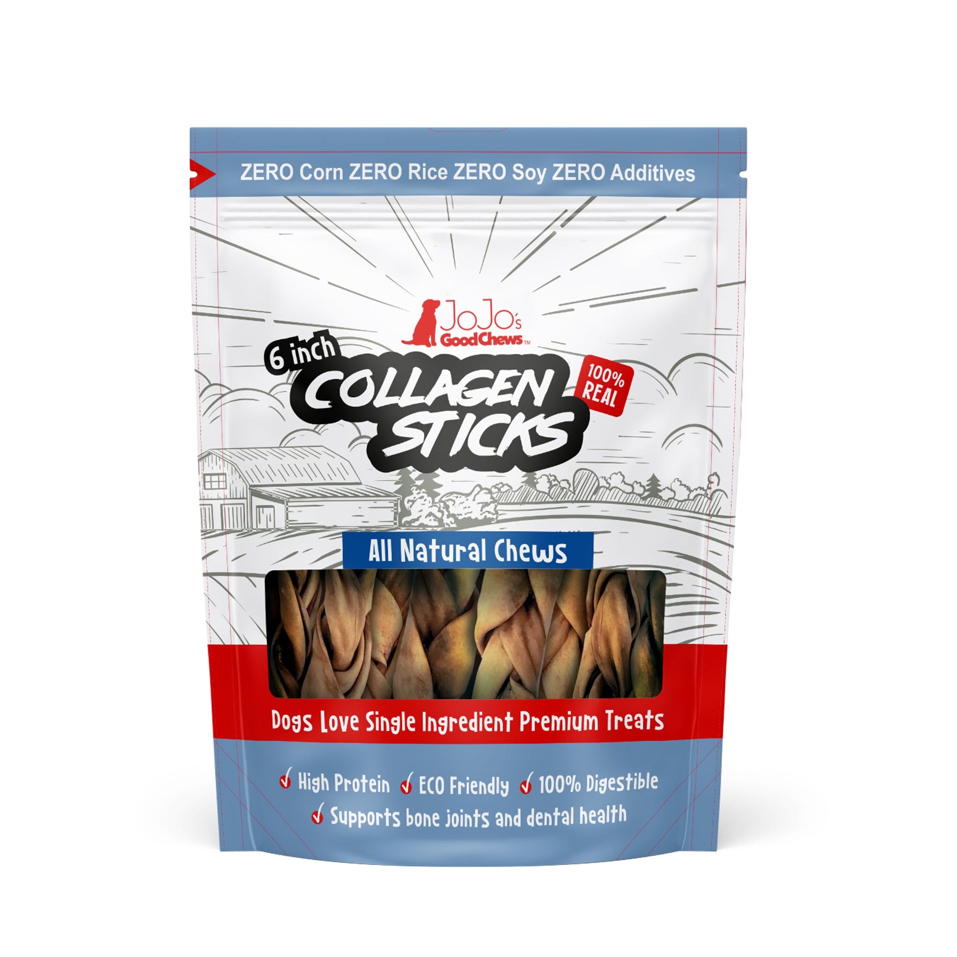 Dog Collagen Sticks 6 Inch Braided | Majestic Pet Kingdom - Majestic Pet Kingdom