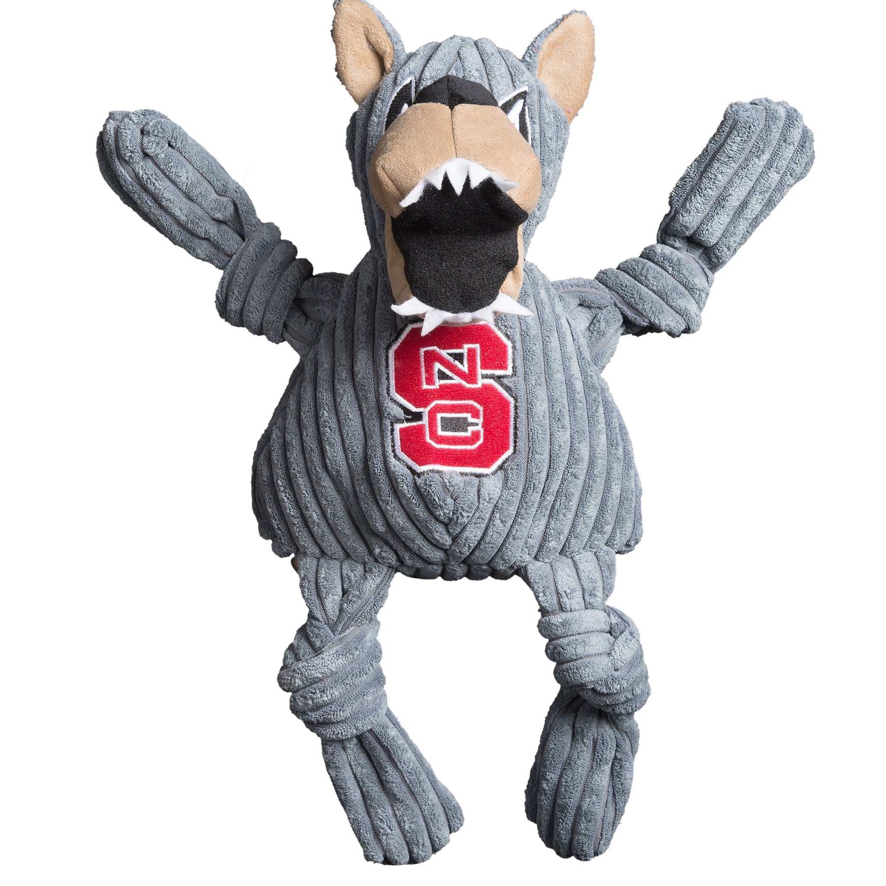 Dog Plush Toy NCAA NC State Mr Wuf Mascot Knottie Squeak Play - Main Feature View | Majestic Pet Kingdom