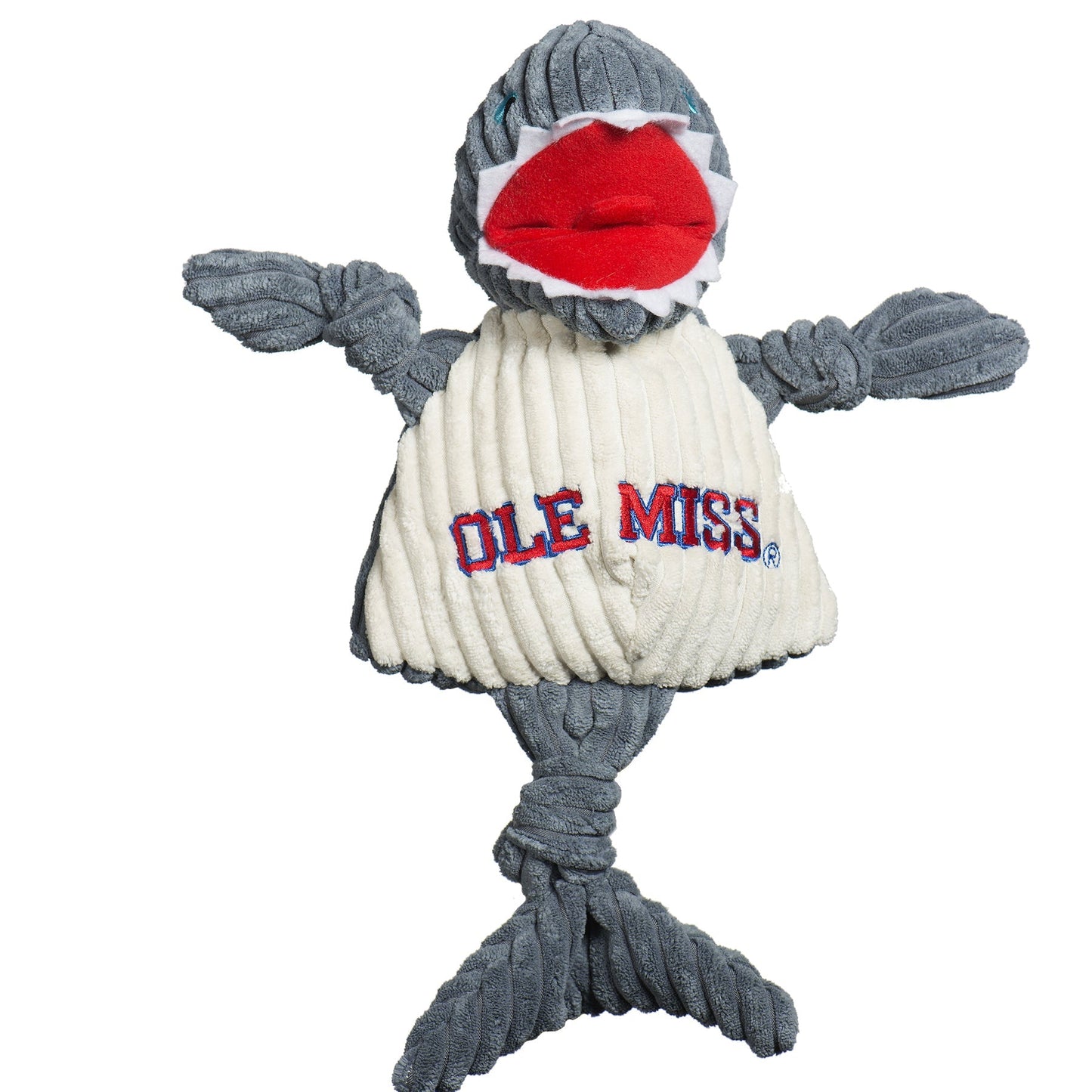 Dog Plush Toy NCAA Ole Miss Tony Land Shark Knottie Squeak