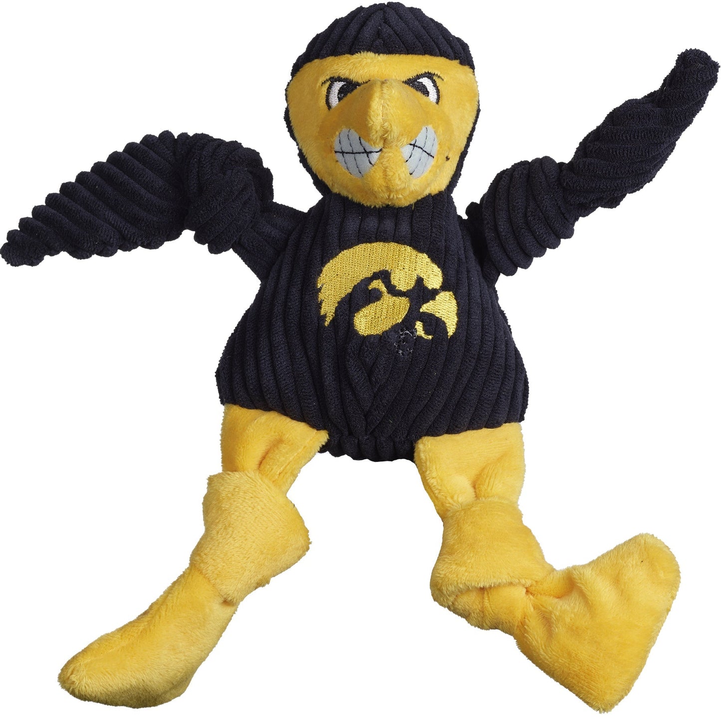 Dog Plush Toy NCAA Iowa Herky the Hawk Mascot Knottie Squeak