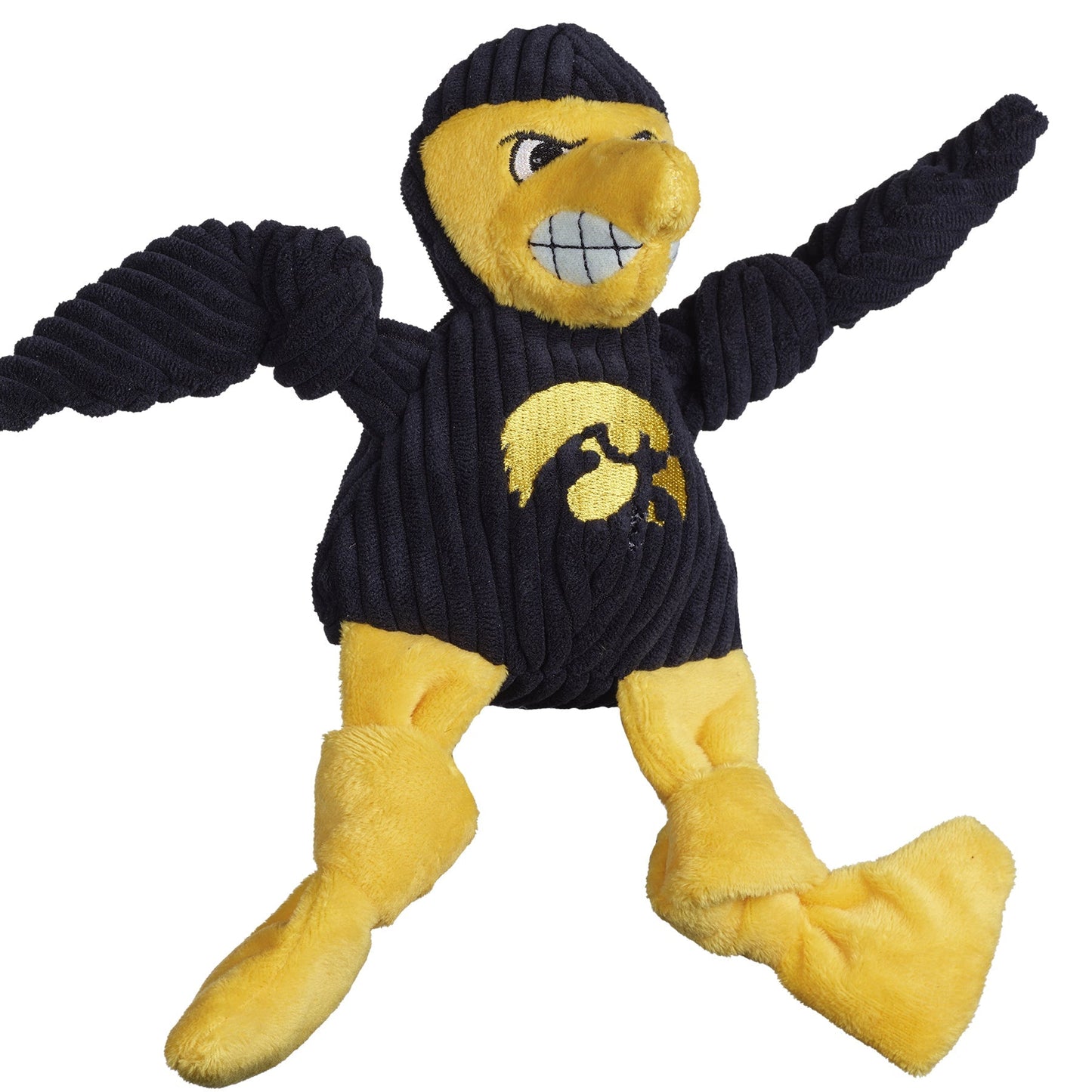 Dog Plush Toy NCAA Iowa Herky the Hawk Mascot Knottie Squeak