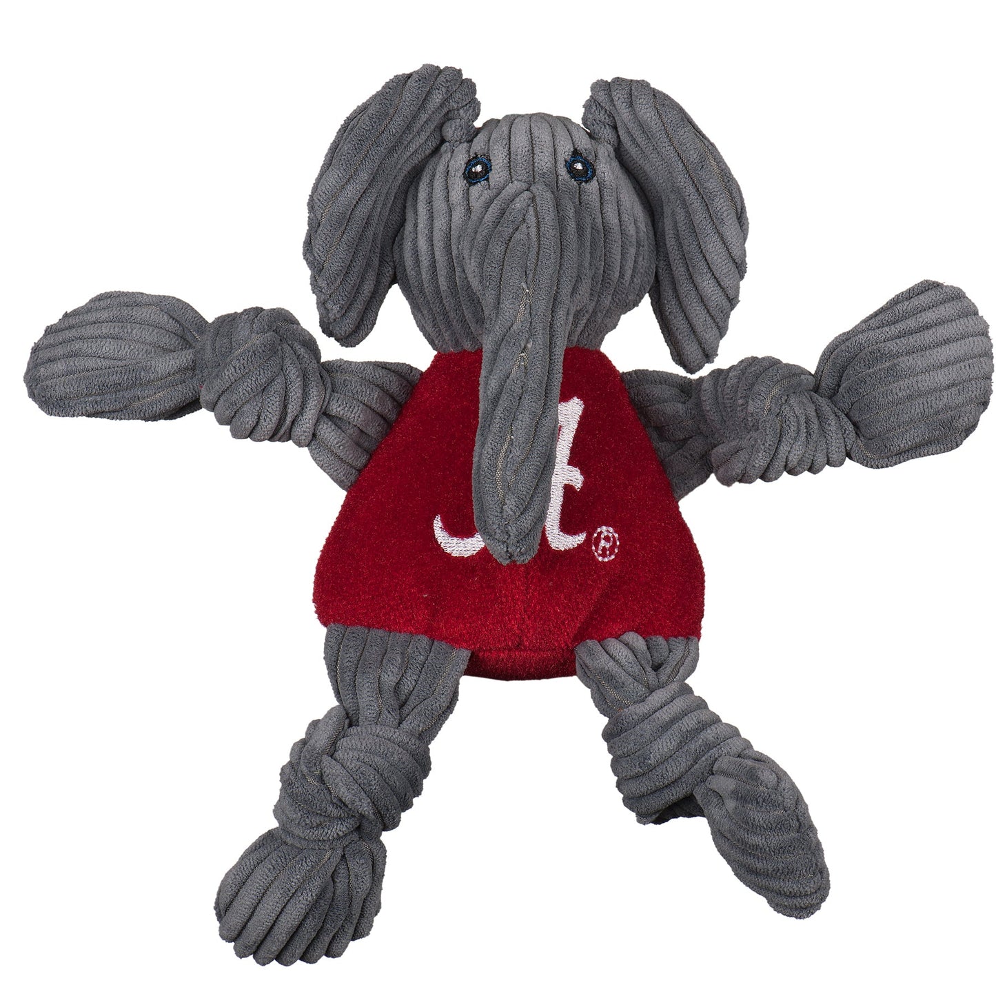 Dog Plush Toy NCAA Alabama Big Al Mascot Knottie Squeaky Play - Detail Angle 3 | Majestic Pet Kingdom