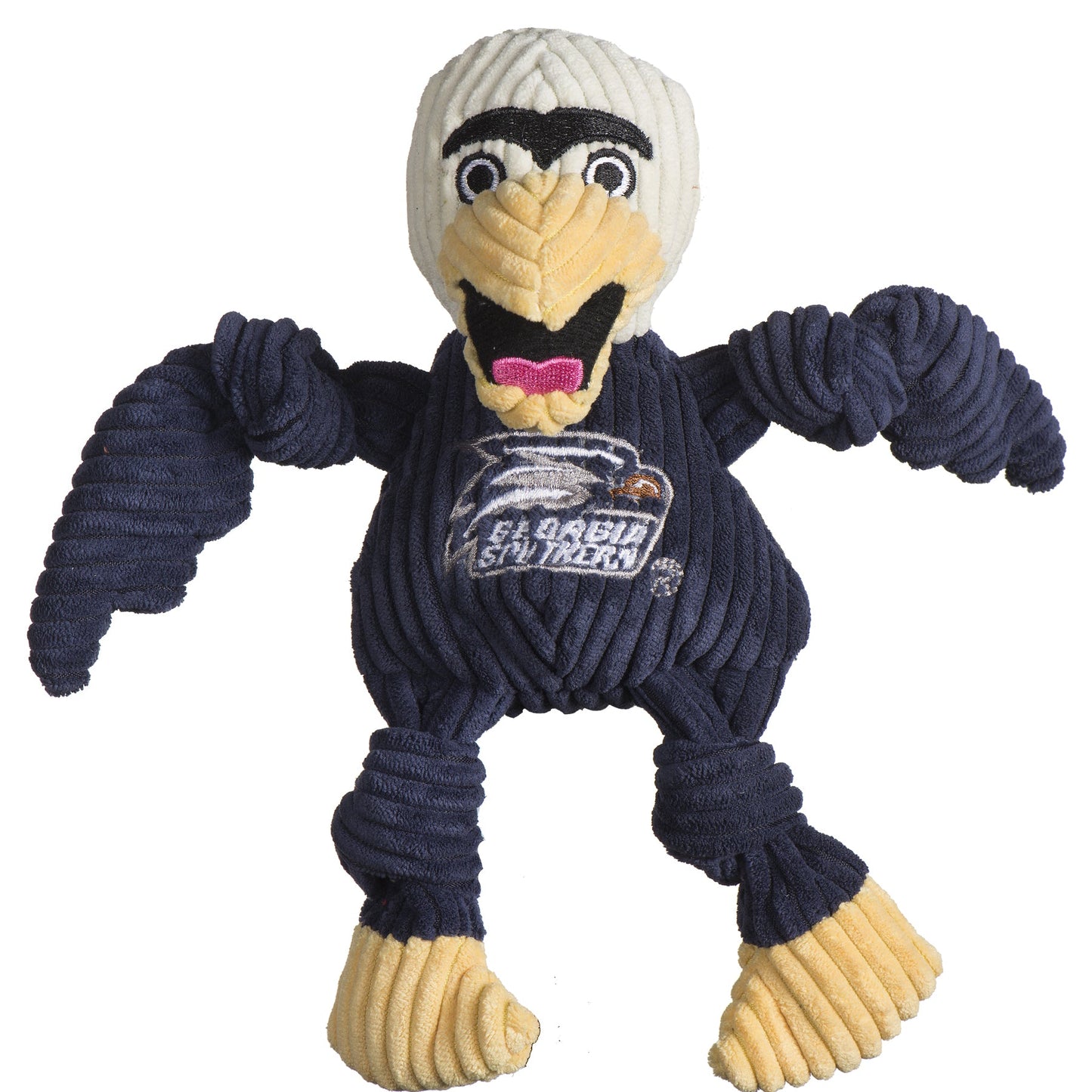 Dog Plush Toy NCAA Georgia Southern Gus Eagle Knottie Squeak - Detail Angle 3 | Majestic Pet Kingdom