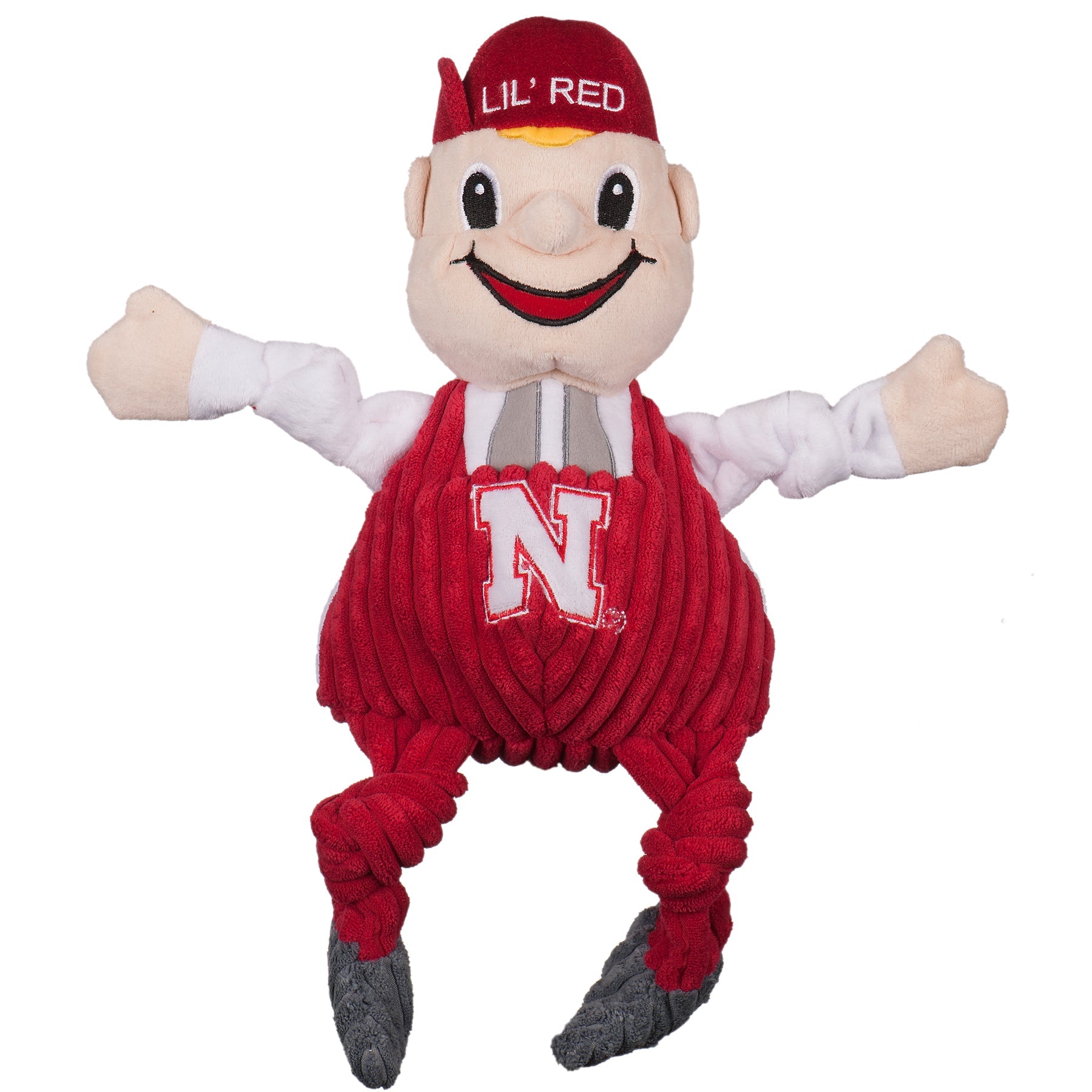 Dog Plush Toy NCAA Nebraska Lil Red Mascot Knottie Squeaky Toy - Main Feature View | Majestic Pet Kingdom