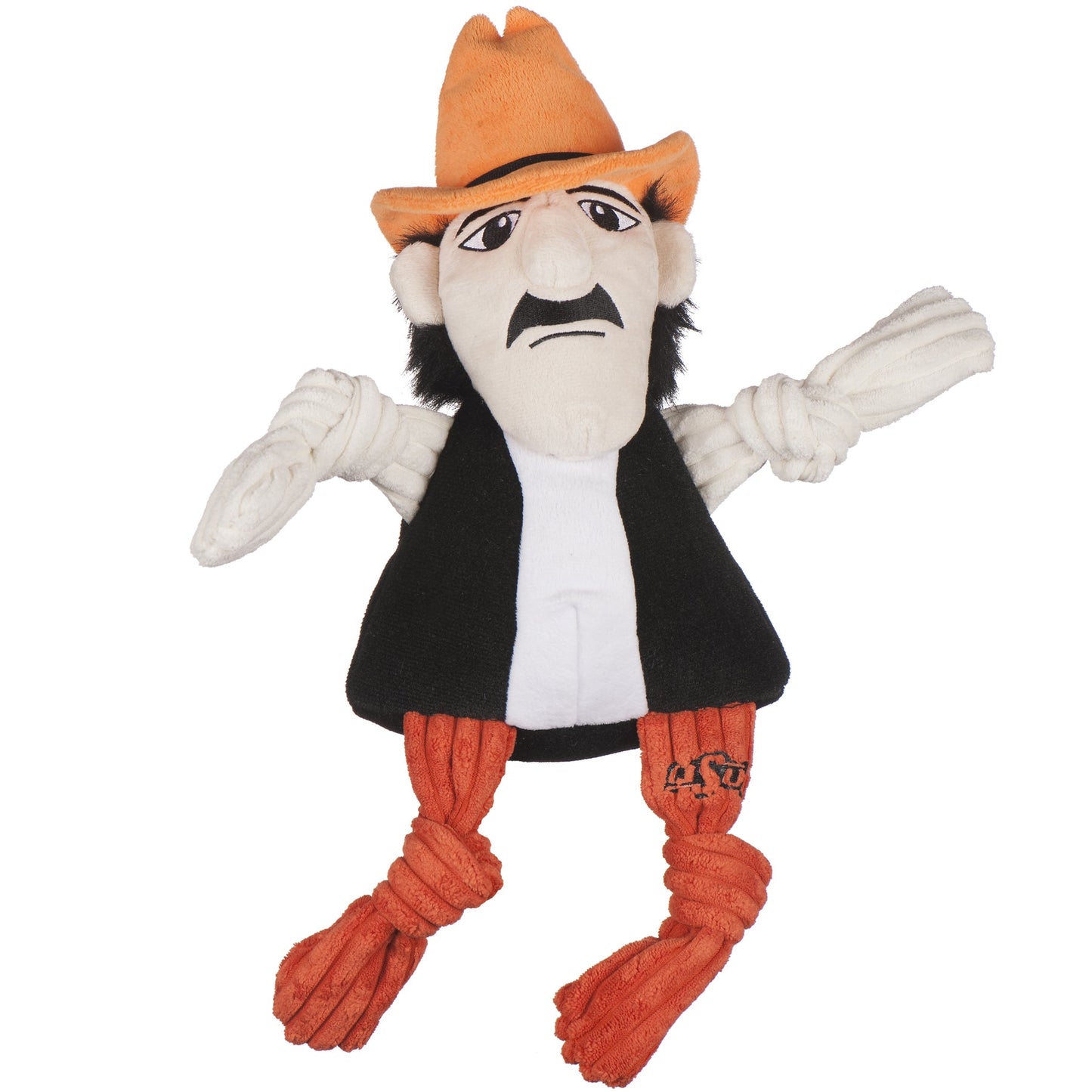 Dog Plush Toy NCAA Oklahoma State Mascot Knottie Squeak Animal - Main Feature View | Majestic Pet Kingdom