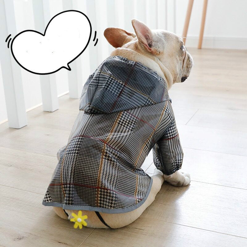 Dog plaid raincoat - Majestic Pet Kingdom