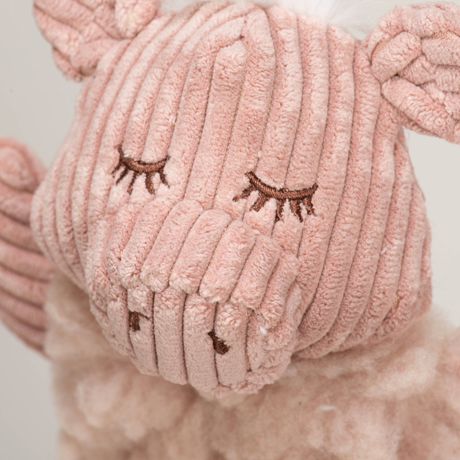 Dog Plush Toy Penelope Pig Fluffer Long Lovelie Durable Squeak - Detail Angle 3 | Majestic Pet Kingdom