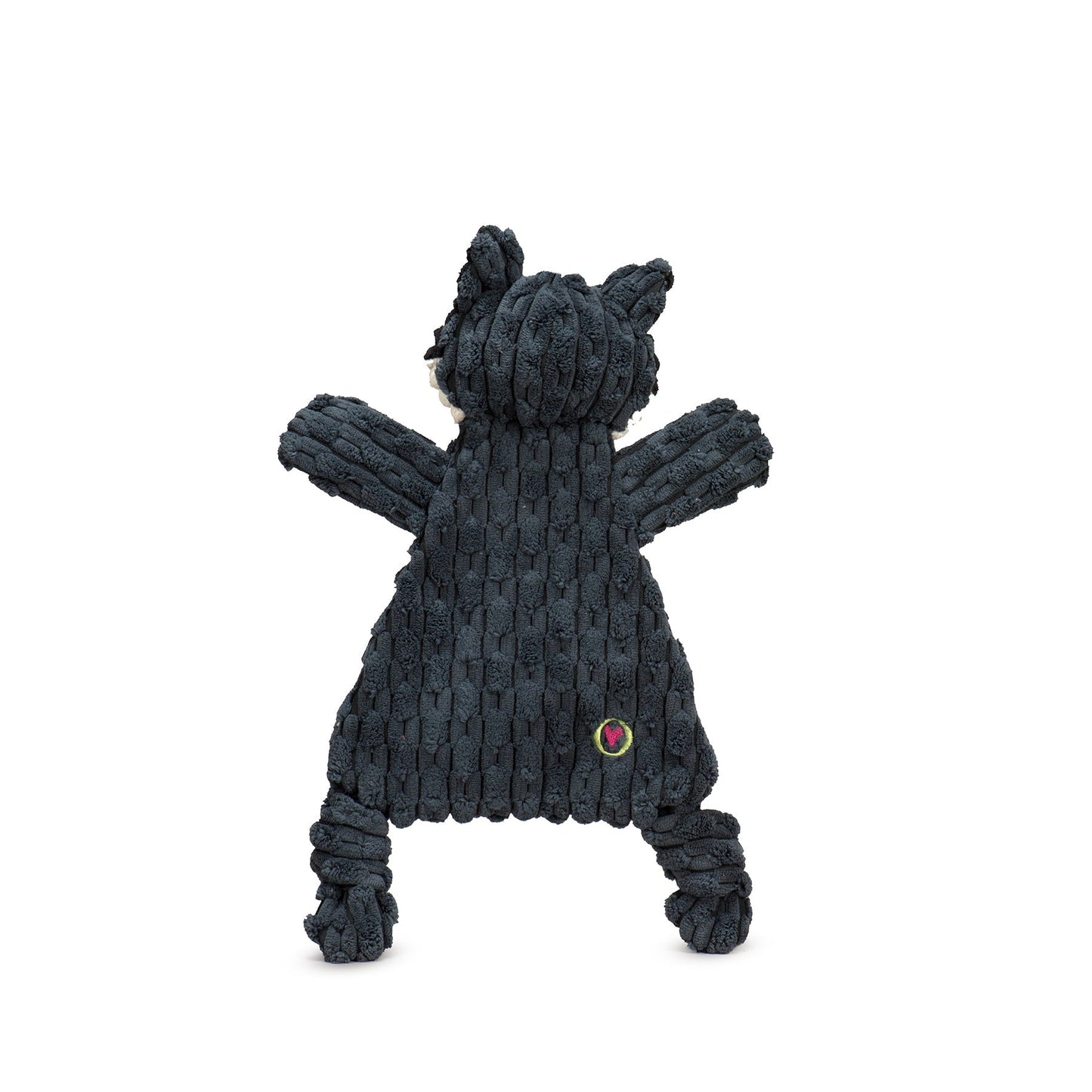 Dog Plush Toy Reggie Raccoon HuggleFlatties Durable Squeak - Detail Angle 4 | Majestic Pet Kingdom